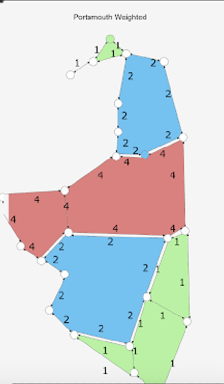 A weighted graph of Portsmouth